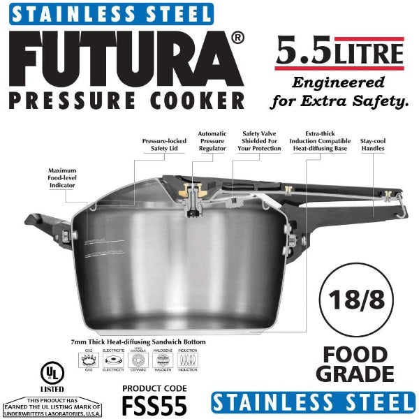 Hawkins M37 Contura Pressure Cooker New Shape - 3 Litres